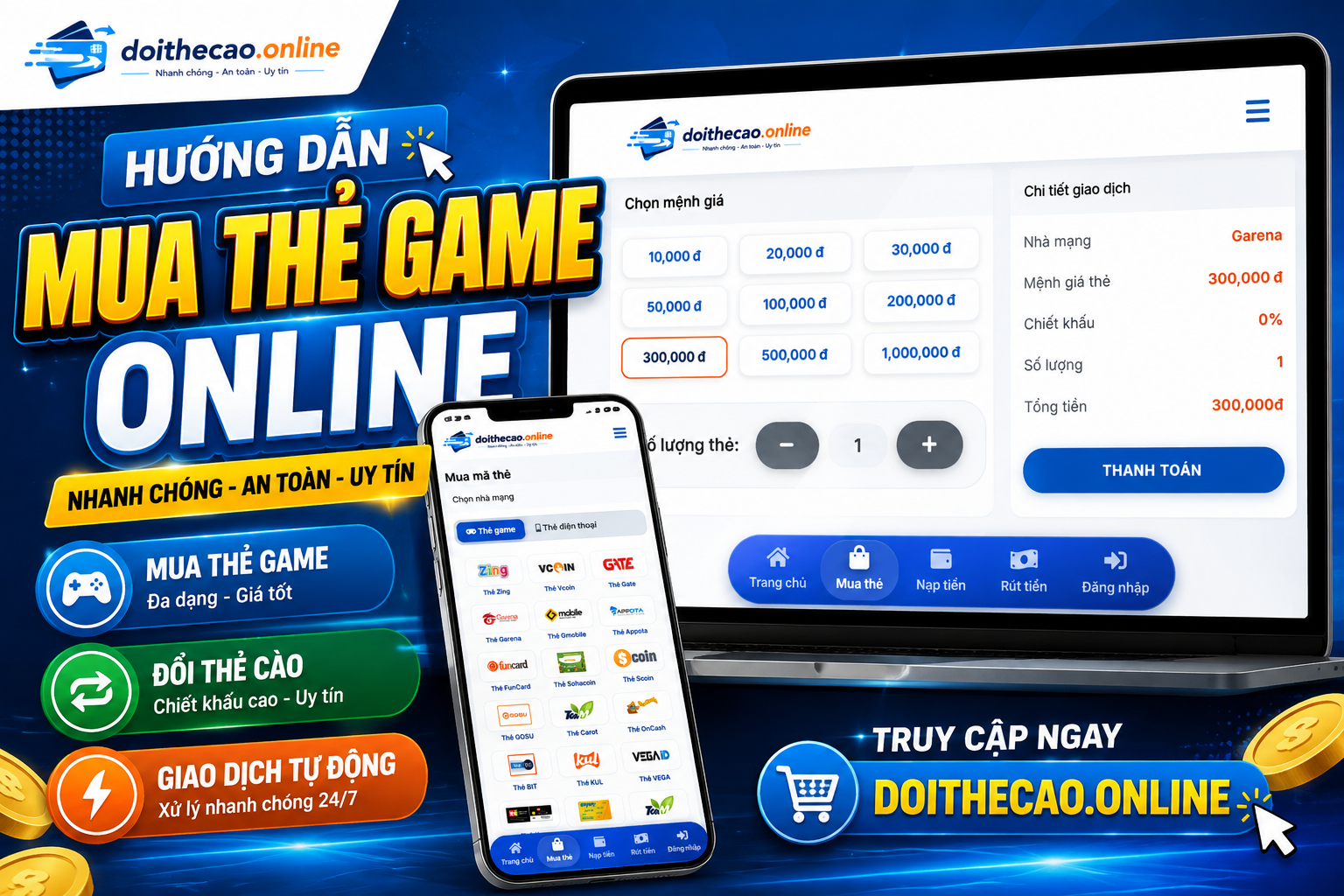 Mua Thẻ Game Online Nhanh Chóng, Giá Tốt | MuaTheCao.io.vn